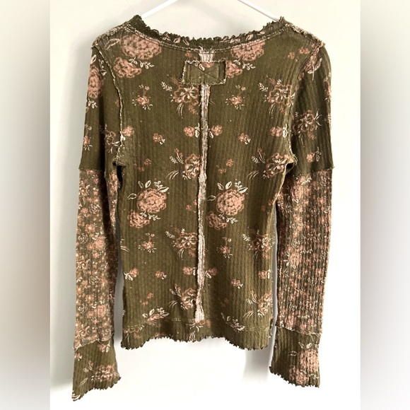 🌻🆕FREE PEOPLE We The Free Clover Printed Thermal-Army Combo-Size XS, S & M - Picture 12 of 12